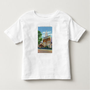 Camiseta De Bebé Vista exterior de poca iglesia alrededor del