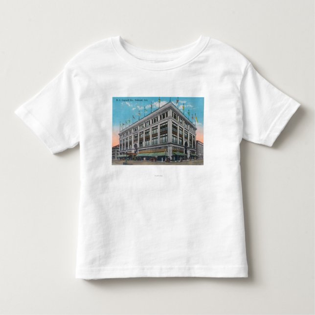 Camiseta De Bebé Vista exterior del edificio de H.C. Capwell Co. (Anverso)