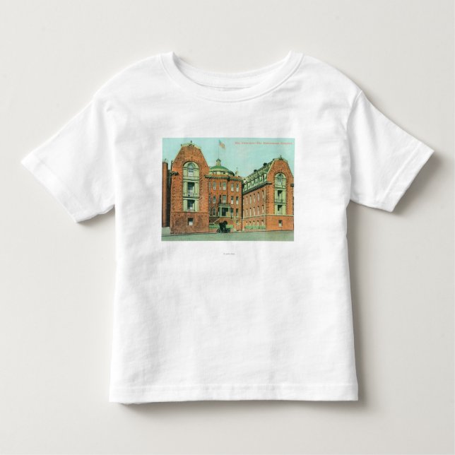 Camiseta De Bebé Vista exterior del hospital de Hahnemann (Anverso)
