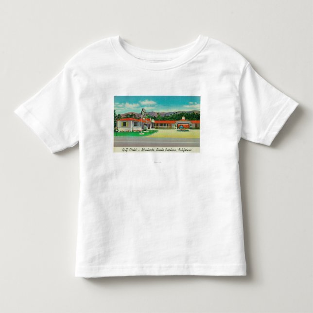Camiseta De Bebé Vista exterior del motel del golf, Montecito (Anverso)