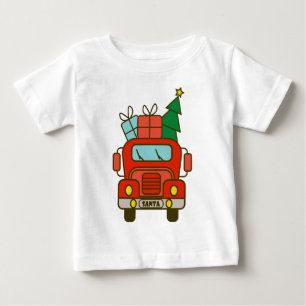 Camiseta De Bebé Vista frontal del camión Santa Feliz Navidad