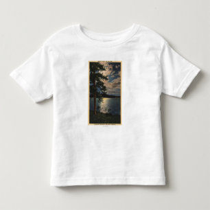 Camiseta De Bebé Vista iluminada por la luna del lago