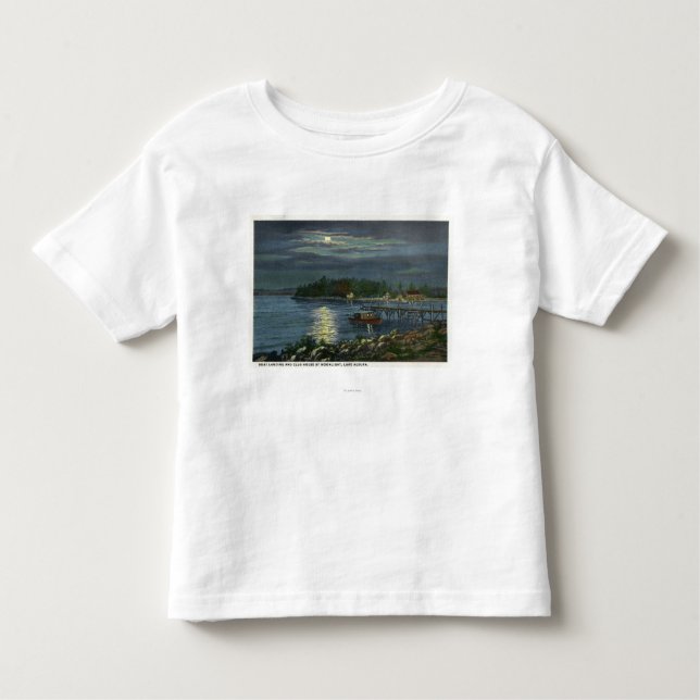 Camiseta De Bebé Vista iluminada por la luna del lago, aterrizaje (Anverso)