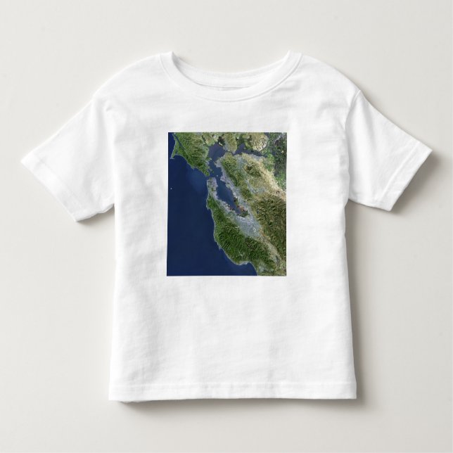 Camiseta De Bebé Vista por satélite de San Francisco, California (Anverso)