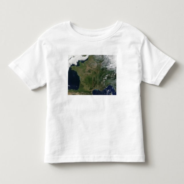 Camiseta De Bebé Vista satelital de Francia (Anverso)