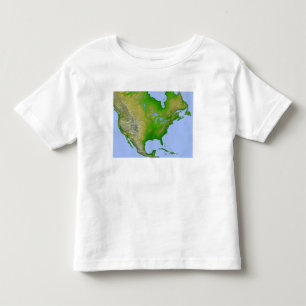 Camiseta De Bebé Vista topográfica de Norteamérica
