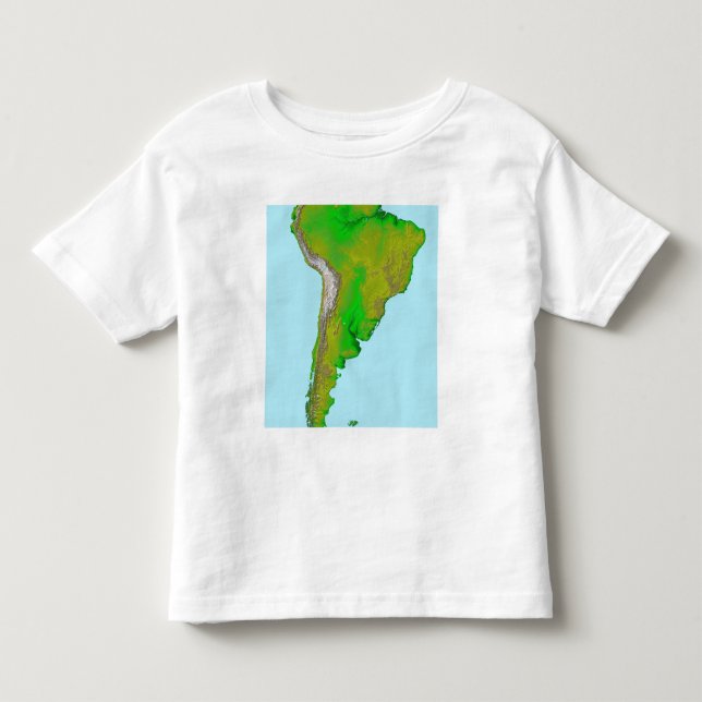 Camiseta De Bebé Vista topográfica de Sudamérica (Anverso)