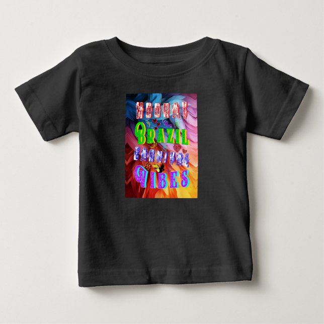 Camiseta De Bebé Viva Brasil Vibraciones de Carnaval (Anverso)