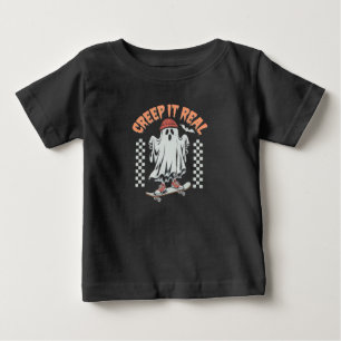 Camiseta De Bebé Vive lo siniestro Skate Retro de Halloween Fantasm