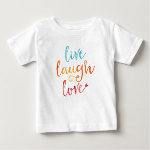 Camiseta De Bebé Vivir, reír, amar a los niños de la acuarela camis