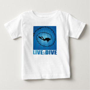 Camiseta De Bebé Vivir y bucear Scuba Diver