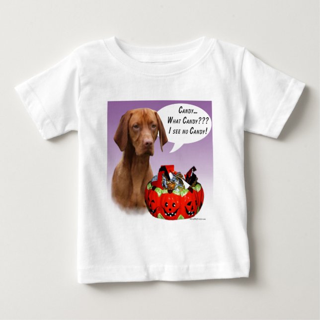 Camiseta De Bebé Vizsla Halloween Candy (Anverso)