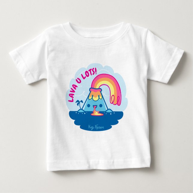Camiseta De Bebé Volcán de Kawaii (Anverso)