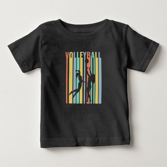 Camiseta De Bebé Voleibol Voleibol de playa Retro (Anverso)