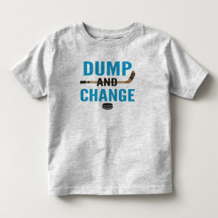 Camiseta De Bebé Volquete azul turquesa y hockey sobre cambio