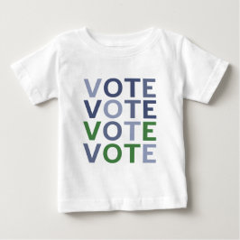 Camiseta De Bebé VOTA en tonos de azul y verde