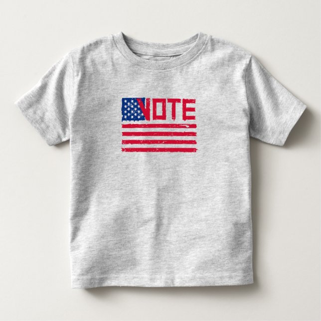 Camiseta De Bebé Votación con bandera estadounidense (Anverso)