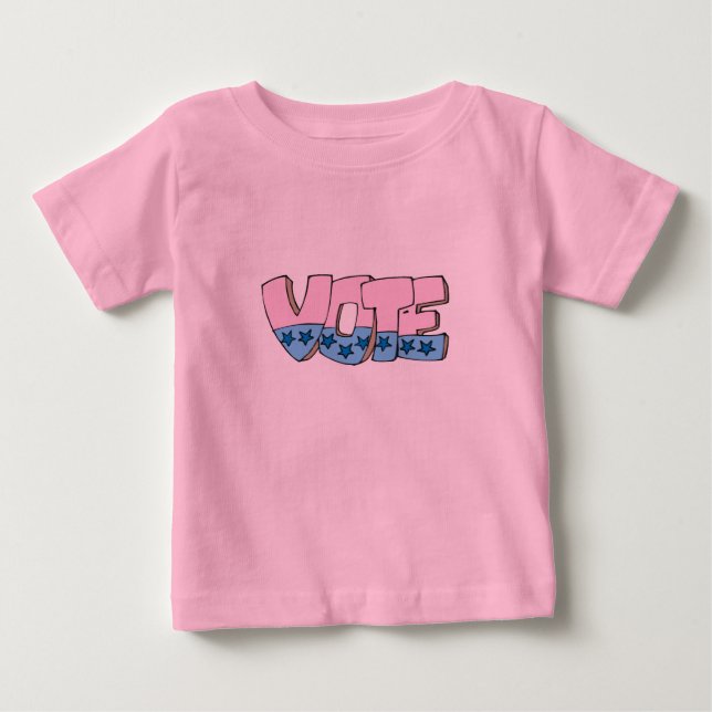 Camiseta De Bebé Votar con estrellas - (Anverso)