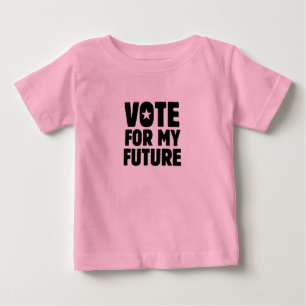 CAMISETA DE BEBÉ VOTAR POR MI FUTURO