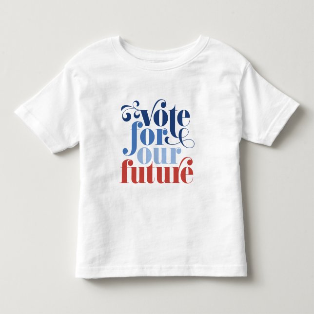 Camiseta De Bebé Votar por nuestras futuras elecciones en rojo, bla (Anverso)