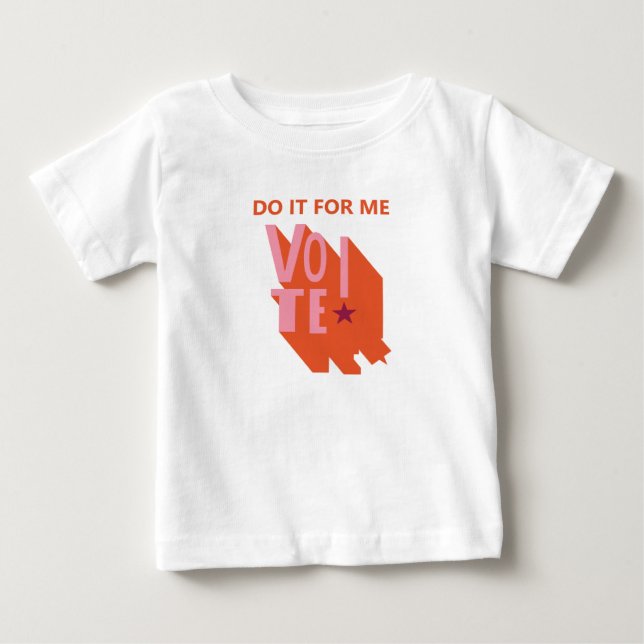 Camiseta De Bebé ¡Voto rosa y Naranja! Niño pequeño (Anverso)