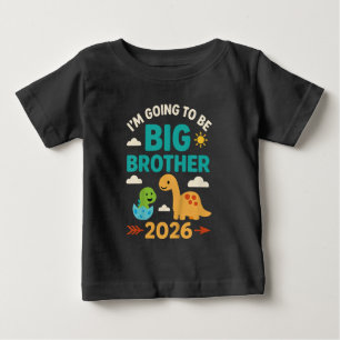 Camiseta De Bebé Voy a ser un hermano mayor 2026 dinosaurio