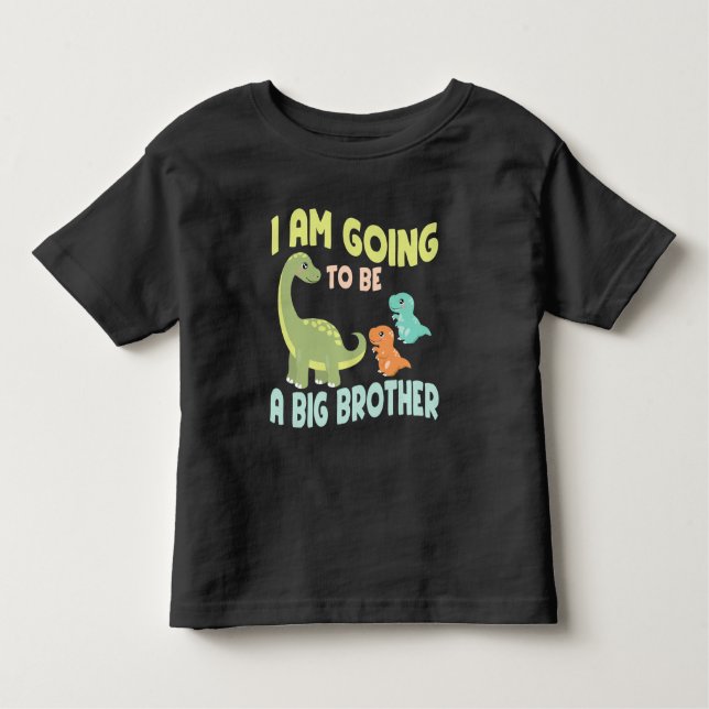 Camiseta De Bebé Voy a ser un hermano mayor de Twins Dinosaur (Anverso)