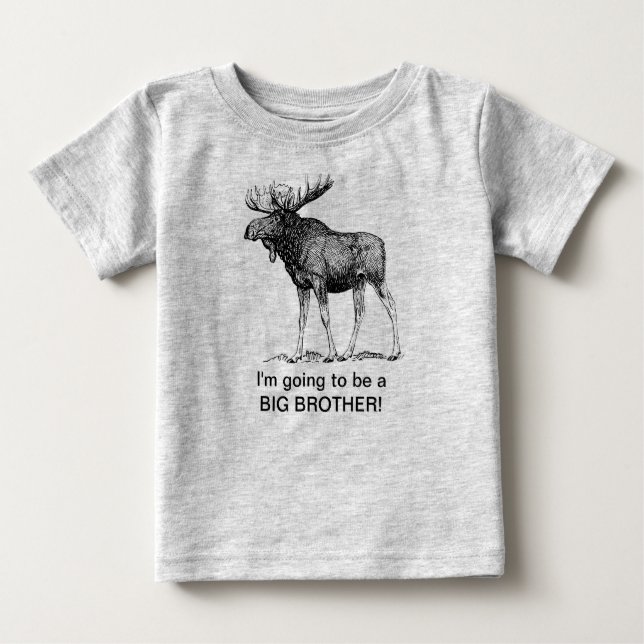 Camiseta De Bebé ¡Voy a ser un hermano mayor! (MOOSE) (Anverso)
