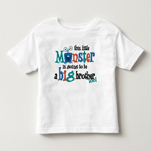 Camiseta De Bebé ¡Voy a ser un hermano mayor también! Monstruo (Anverso)