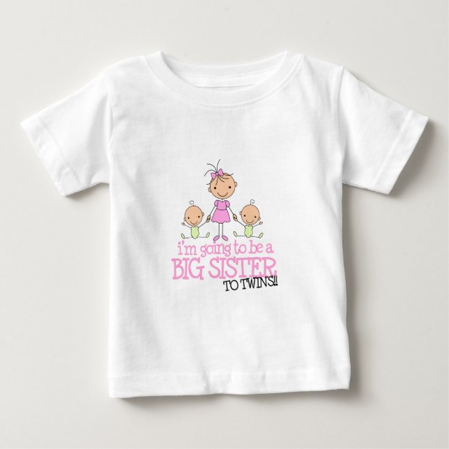 Camiseta De Bebé Voy a ser una gran hermana de TWINS (Anverso)
