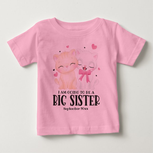 Camiseta De Bebé Voy A Ser Una Gran Hermana Invitación Infantil (Anverso)
