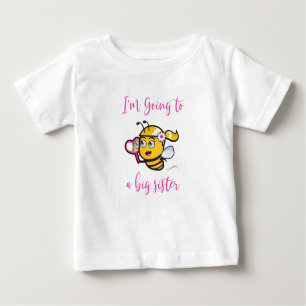Camiseta De Bebé Voy a ser una gran hermana linda abeja glamorosa