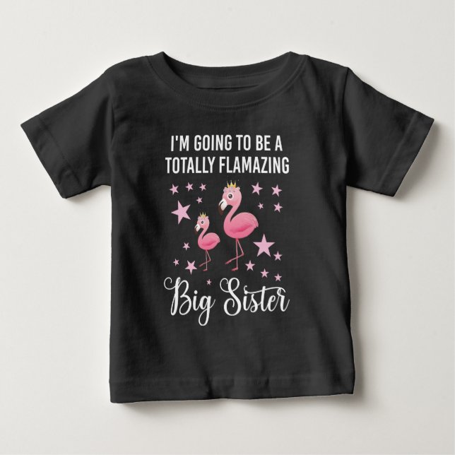 Camiseta De Bebé Voy a ser una hermana totalmente flamante (Anverso)