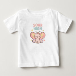 Camiseta De Bebé Vuela Alto – Mariposa Pastel de Alegría