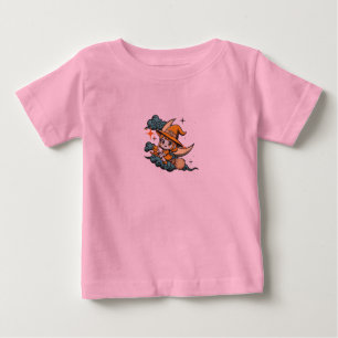 Camiseta De Bebé Vuelo a la luz de la luna de bruja y gato