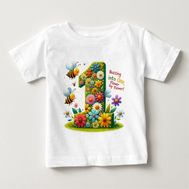 Camiseta De Bebé Vuelo en los jardines: primeros florecientes de cu (Anverso)