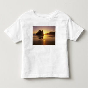 Camiseta De Bebé WA, Olympic NP, Second Beach al atardecer