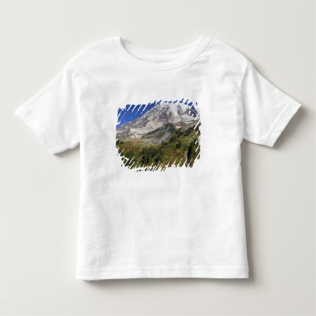 Camiseta De Bebé WA, Parque Nacional del Monte Rainier, vista desde (Anverso)