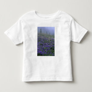 Camiseta De Bebé WA, Parque Nacional Mt. Rainier, prado de Lupino y