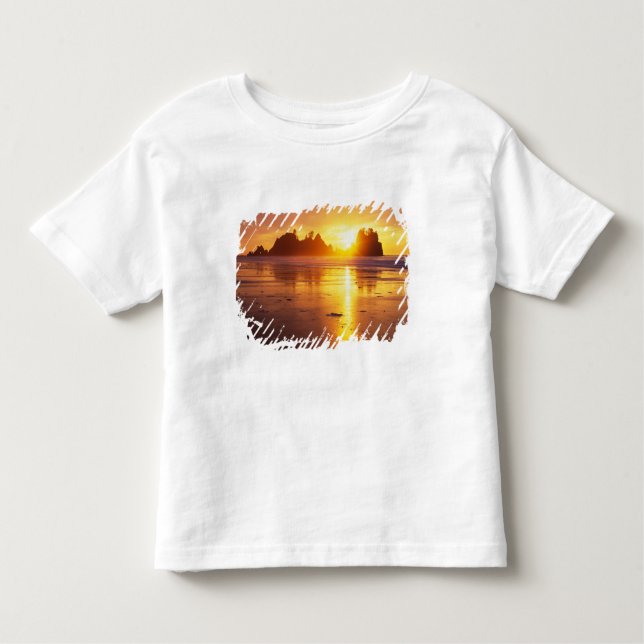 Camiseta De Bebé WA, policía olímpica, playa Shi Shi al atardecer,  (Anverso)