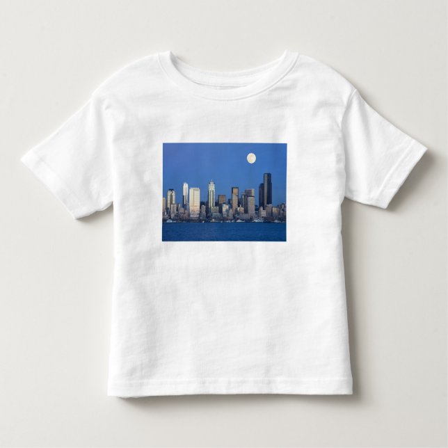 Camiseta De Bebé WA, Seattle, el perfil de la ciudad de Seattle y E (Anverso)
