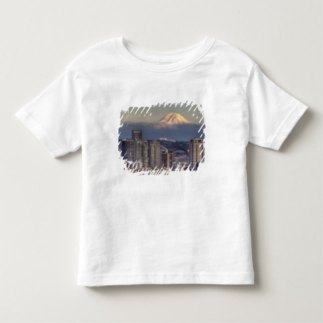 Camiseta De Bebé WA, Seattle, Mount Rainier desde Kerry Park (Anverso)