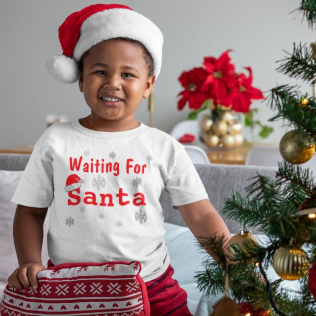 Camiseta De Bebé Waiting For Santa Christmas (Subido por el creador)