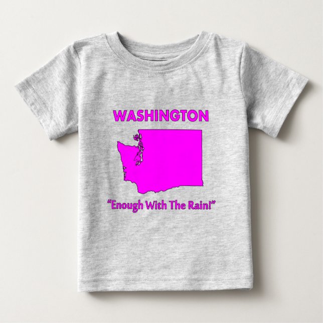Camiseta De Bebé Washington - Basta de lluvia (Anverso)