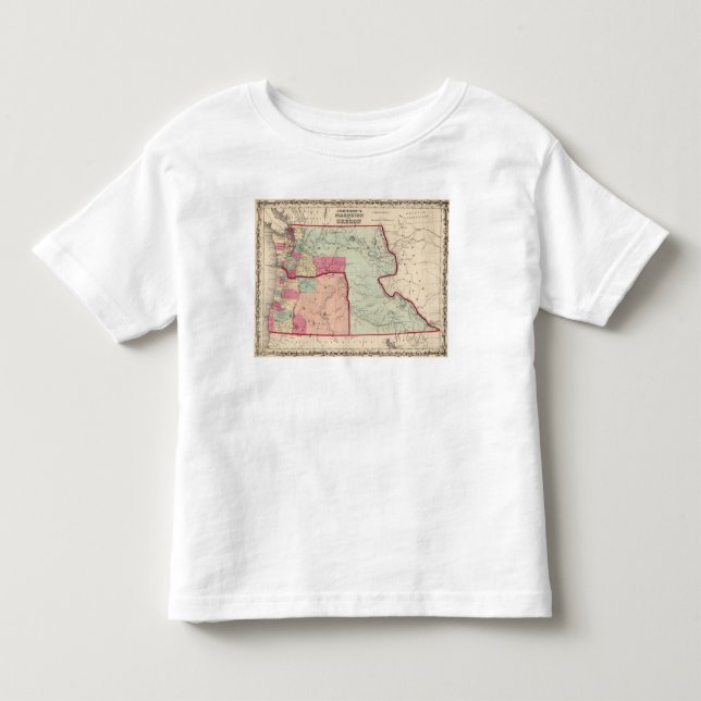Camiseta De Bebé Washington y Oregon (Anverso)