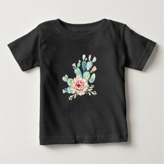 Camiseta De Bebé Watercolor Cacti Bloom