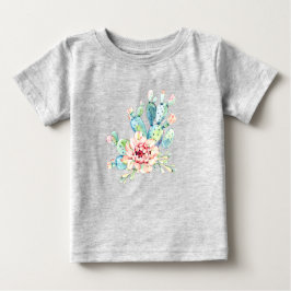 Camiseta De Bebé Watercolor Cacti Bloom