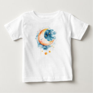 Camiseta De Bebé Watercolor de los sueños celestes
