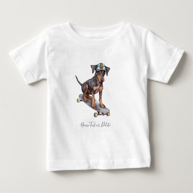 Camiseta De Bebé Watercolor Doberman T-Shirt (Anverso)
