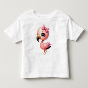 Camiseta De Bebé Watercolor Flamingo Personalizado Clipart